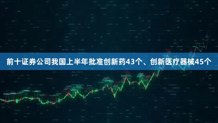 前十证券公司我国上半年批准创新药43个、创新医疗器械45个
